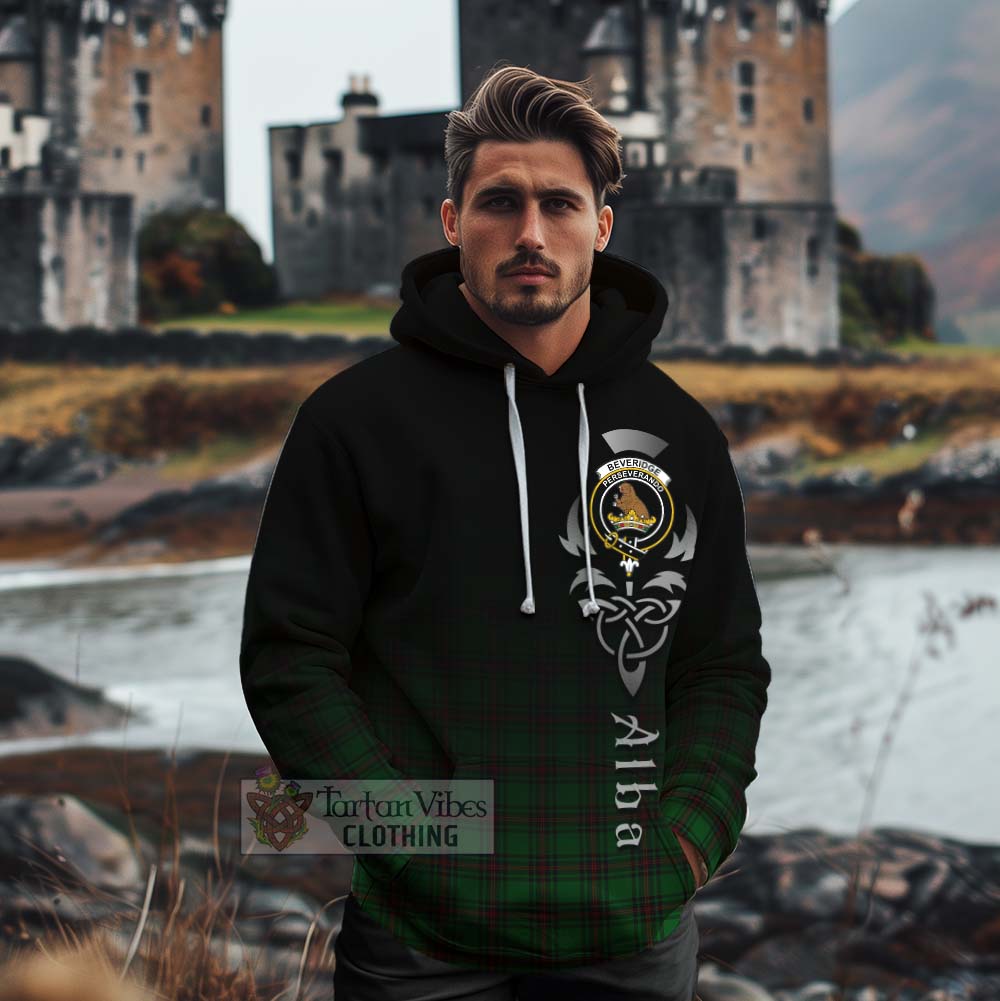 Tartan Vibes Clothing Beveridge Tartan Cotton Hoodie Featuring Alba Gu Brath Family Crest Celtic Inspired