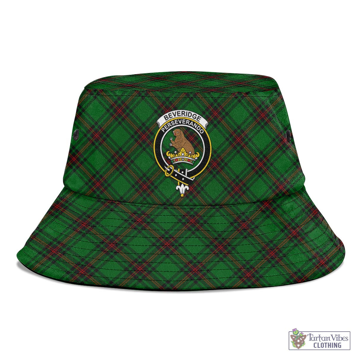 Tartan Vibes Clothing Beveridge Tartan Bucket Hat with Family Crest