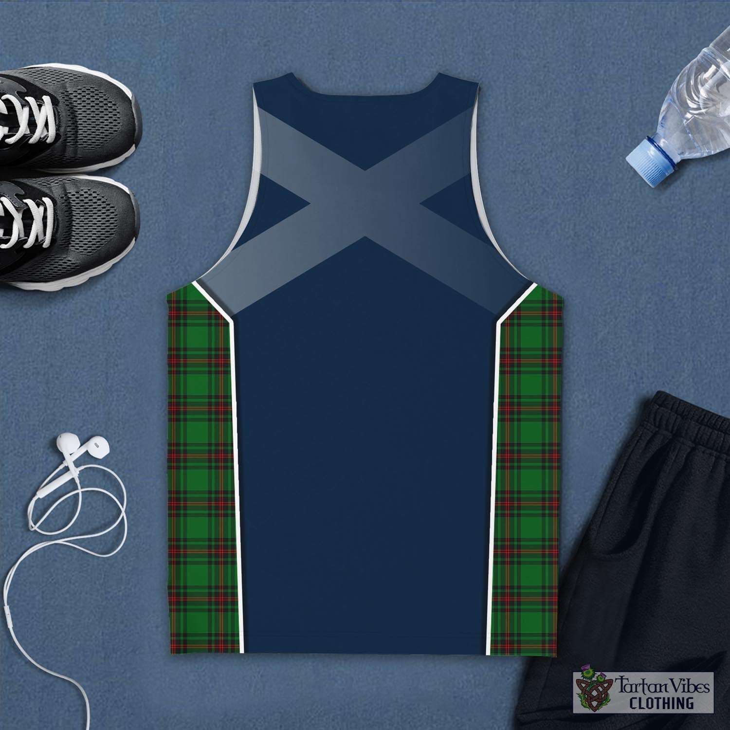 Tartan Vibes Clothing Beveridge Tartan Men's Tanks Top with Family Crest and Scottish Thistle Vibes Sport Style