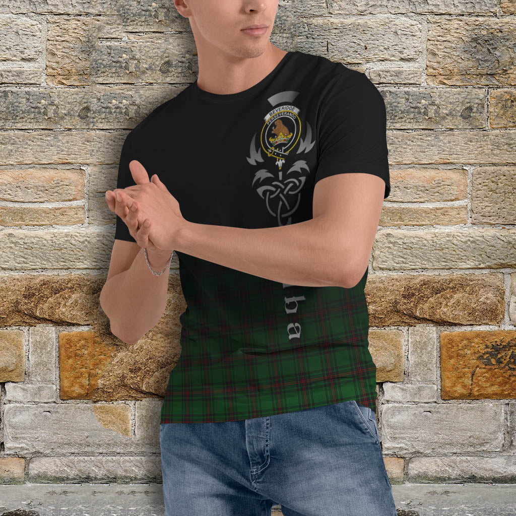 Tartan Vibes Clothing Beveridge Tartan T-Shirt Featuring Alba Gu Brath Family Crest Celtic Inspired