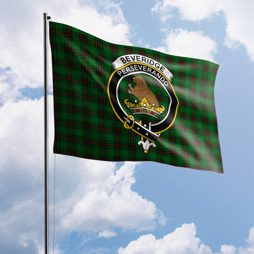 Beveridge Tartan Flag with Family Crest House Flag (Horizontal) - Tartan Vibes Clothing