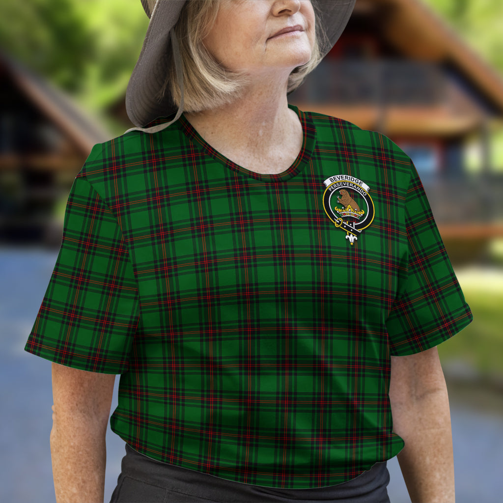 Beveridge Tartan T-Shirt with Family Crest - Tartan Vibes Clothing