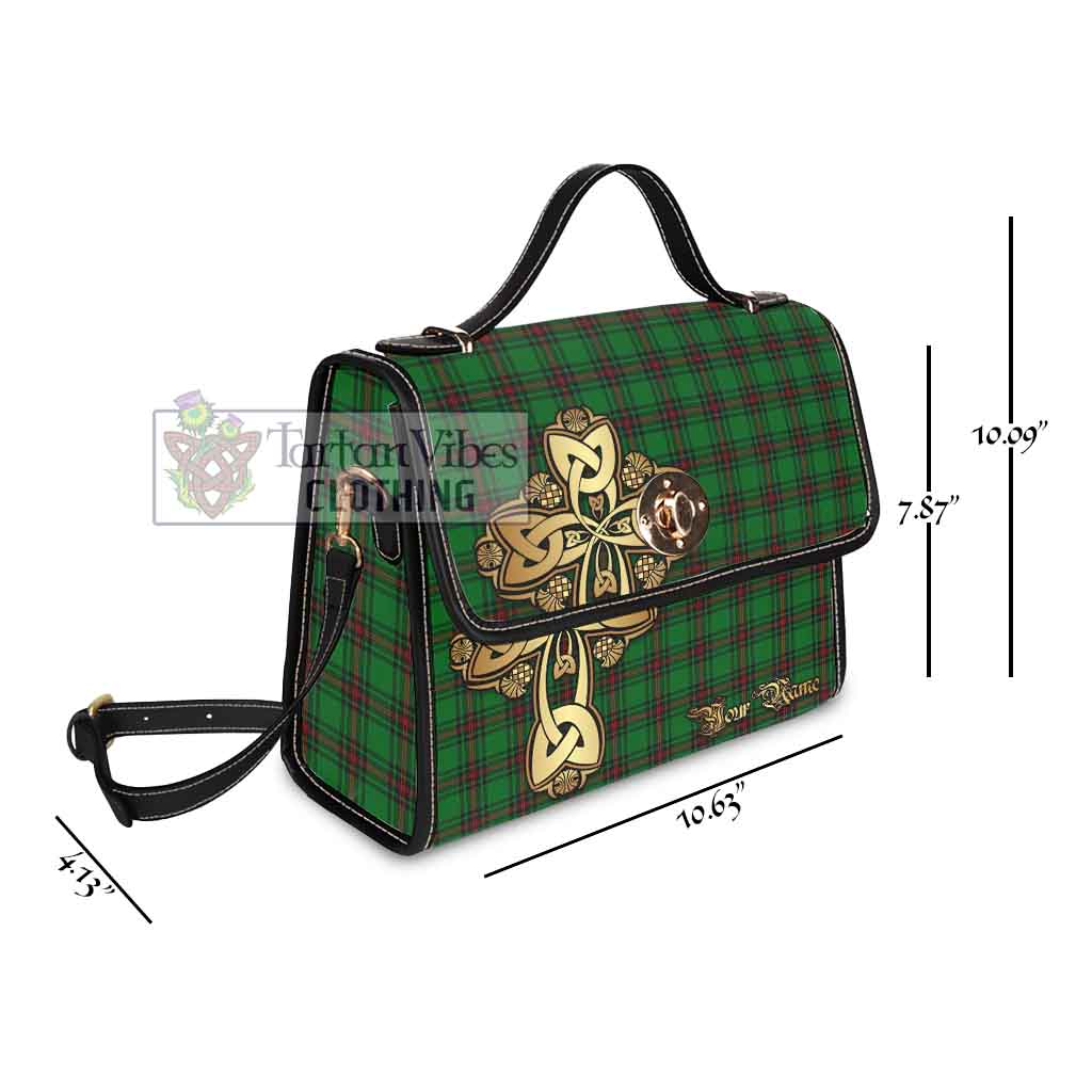 Tartan Vibes Clothing Beveridge Tartan Waterproof Canvas Bag Golden Thistle Celtic Cross Style