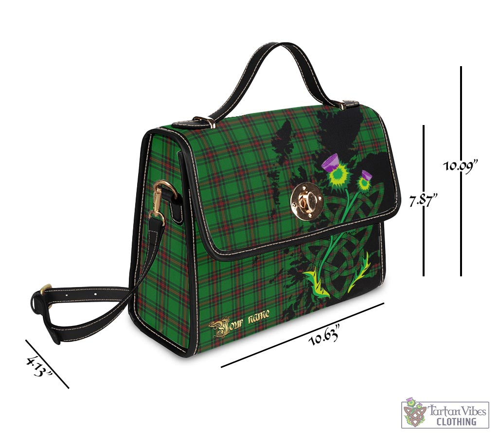 Tartan Vibes Clothing Beveridge Tartan Waterproof Canvas Bag with Scotland Map and Thistle Celtic Accents