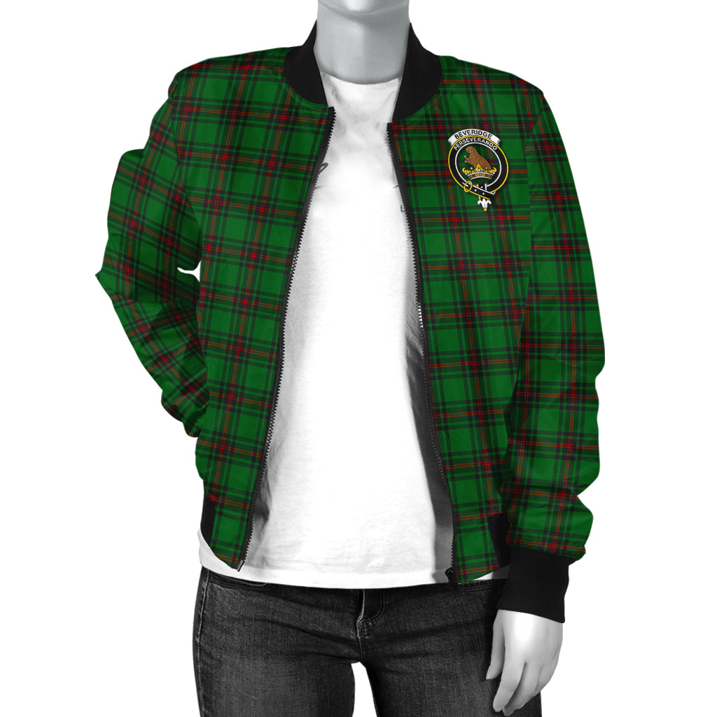 Beveridge Tartan Bomber Jacket with Family Crest - Tartanvibesclothing