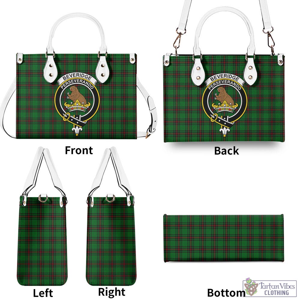 Tartan Vibes Clothing Beveridge Tartan Luxury Leather Handbags with Family Crest