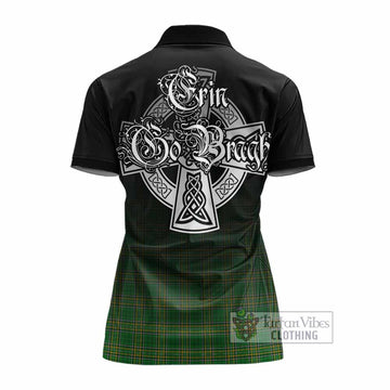 Bindon Irish Clan Women's Polo Shirt with Coat of Arms Erin Go Bragh Celtic Inspired - Tartan Vibes Clothing