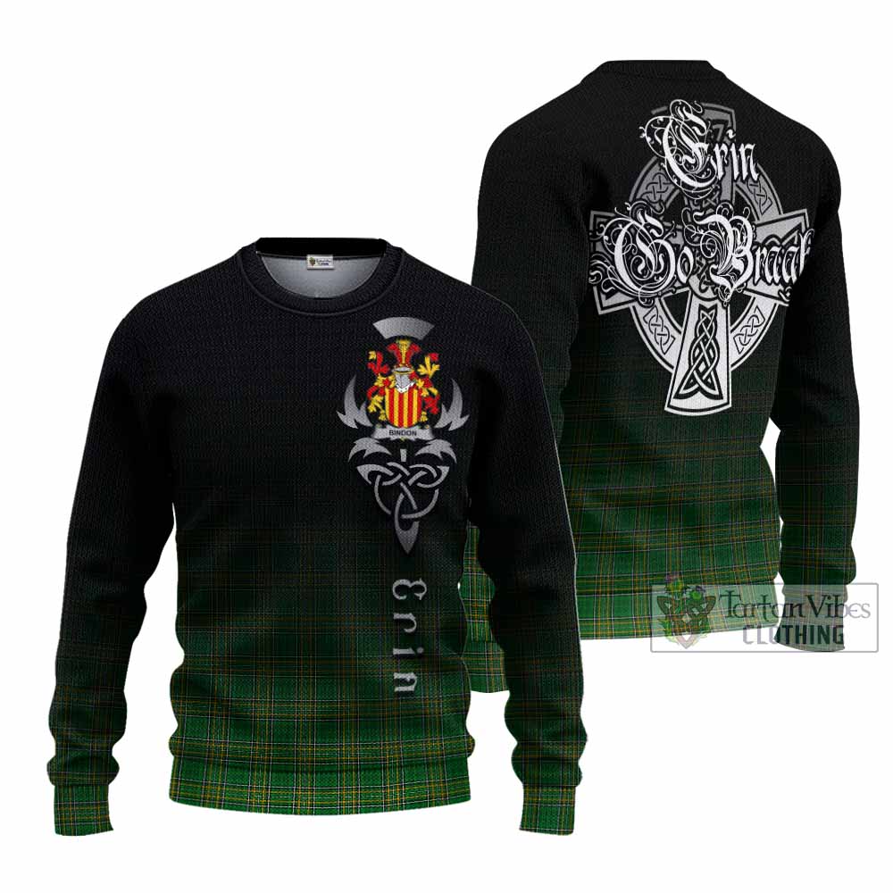 Bindon Irish Clan Knitted Sweater with Coat of Arms Erin Go Bragh Celtic Inspired - Tartan Vibes Clothing
