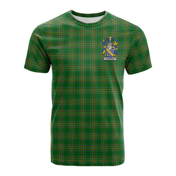 Bingham Irish Clan Tartan Cotton T-shirt with Coat of Arms