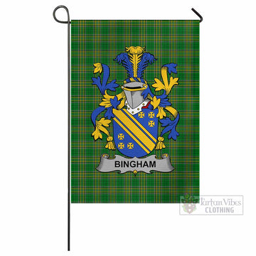 Bingham Irish Clan Tartan Flag with Coat of Arms