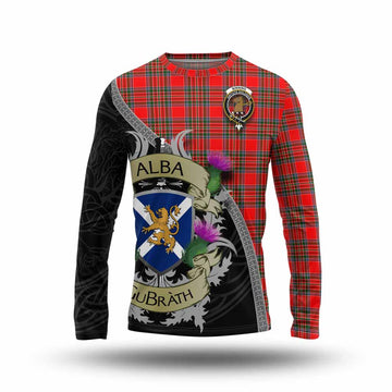 Binning Tartan Family Crest Long Sleeve T-Shirt Lion Rampant Royal Thistle Shield Celtic Inspired Unisex - Tartan Vibes Clothing