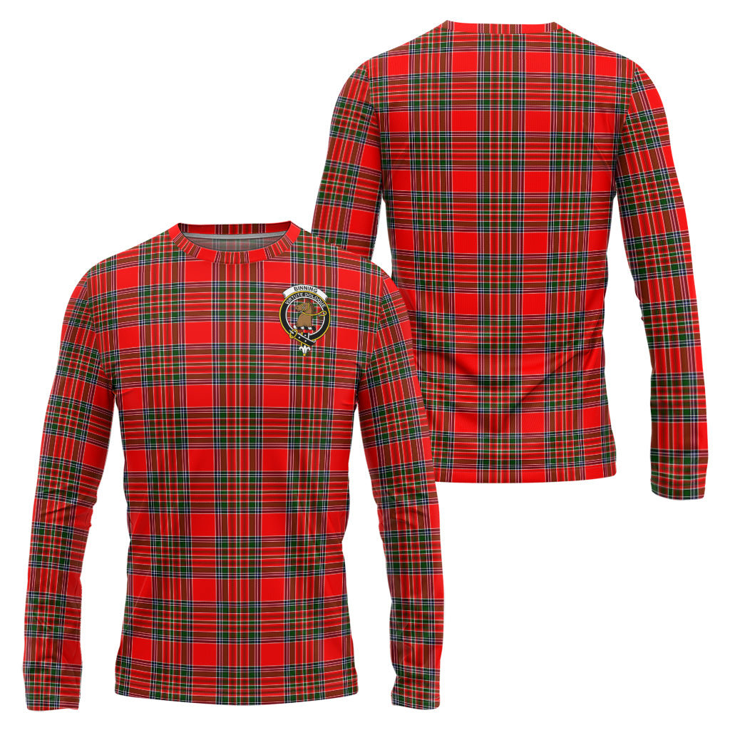 Binning Tartan Long Sleeve T-Shirt with Family Crest Unisex - Tartanvibesclothing