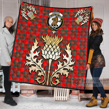 Binning Tartan Quilt with Family Crest and Golden Thistle Style