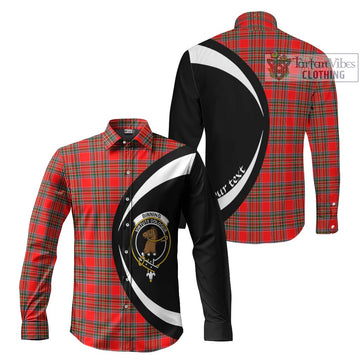 Binning Tartan Long Sleeve Button Up with Family Crest Circle Style