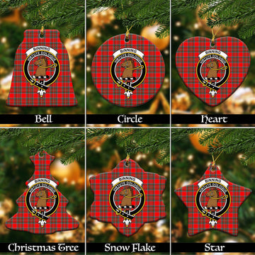 Binning Tartan Christmas Ceramic Ornaments with Family Crest