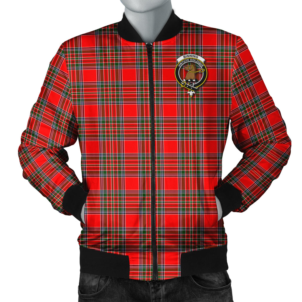 Binning Tartan Bomber Jacket with Family Crest Unisex - Tartan Vibes Clothing