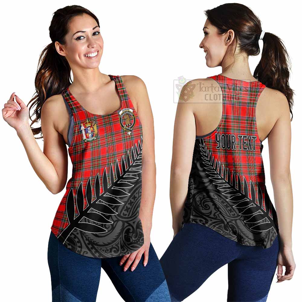 Tartan Vibes Clothing Binning Crest Tartan Women's Racerback Tanks with New Zealand Silver Fern Half Style