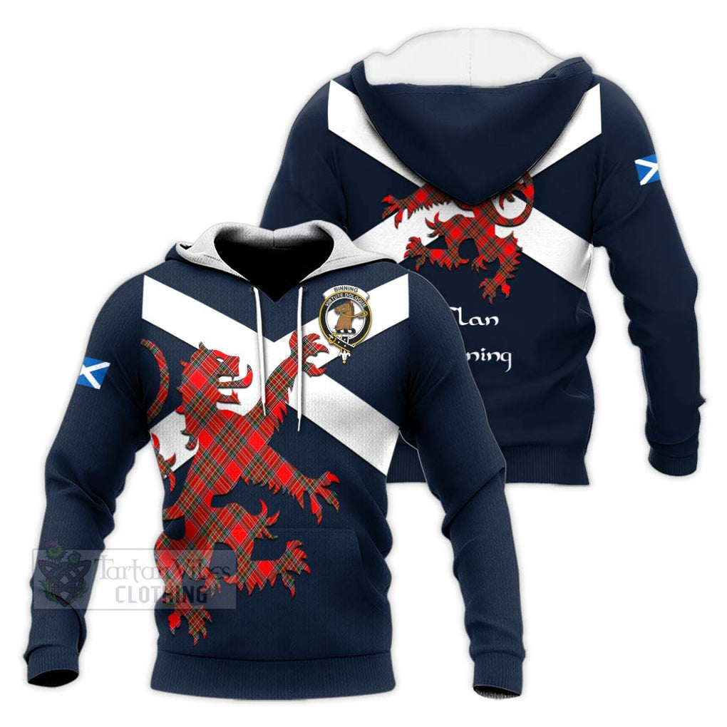 Tartan Vibes Clothing Binning Tartan Lion Rampant Knitted Hoodie – Proudly Display Your Heritage with Alba Gu Brath and Clan Name