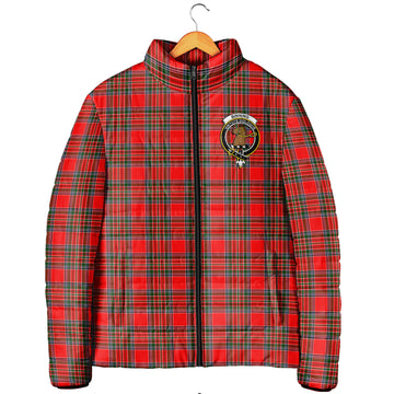 Binning Tartan Padded Jacket with Family Crest Men's Padded Jacket - Tartan Vibes Clothing