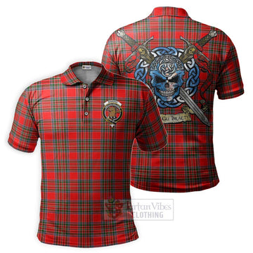 Binning Tartan Polo Shirt with Family Crest Celtic Skull Style Kid - Tartan Vibes Clothing