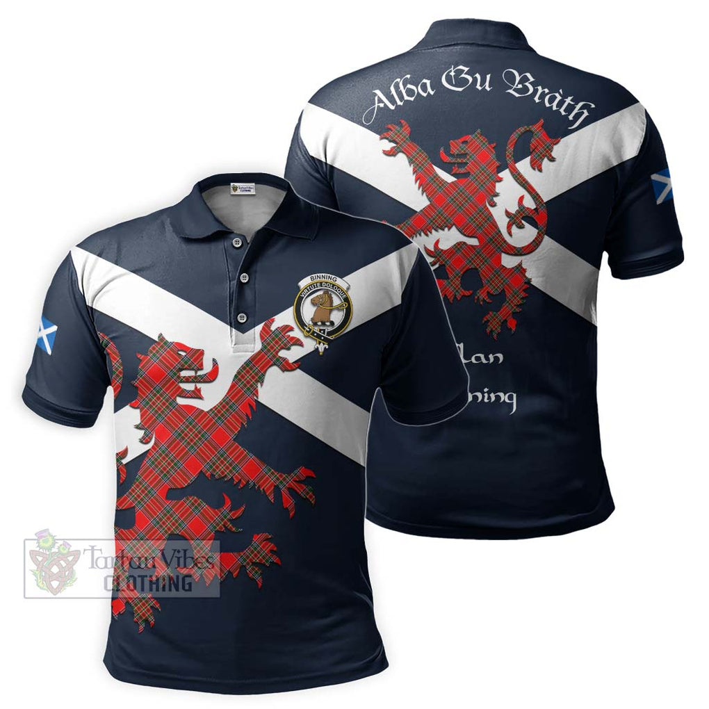 Tartan Vibes Clothing Binning Tartan Lion Rampant Polo Shirt – Proudly Display Your Heritage with Alba Gu Brath and Clan Name