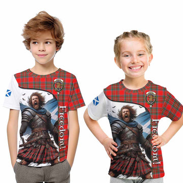 Binning Crest Tartan Kid T-Shirt Inspired by the Freedom of Scottish Warrior