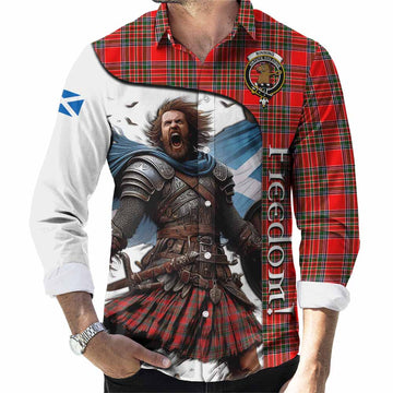 Binning Crest Tartan Long Sleeve Button Shirt Inspired by the Freedom of Scottish Warrior