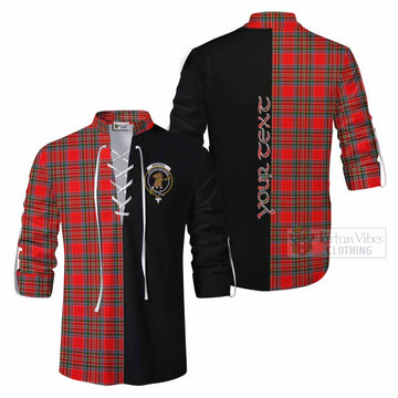 Binning Tartan Ghillie Kilt Shirt with Family Crest and Half Of Me Style