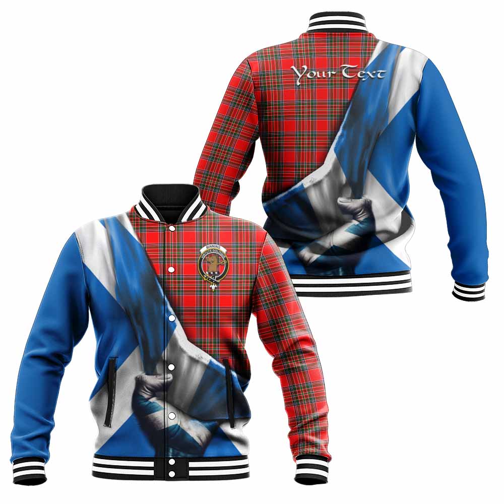 Tartan Vibes Clothing Binning Tartan Baseball Jacket with Family Crest Scotland Patriotic Style