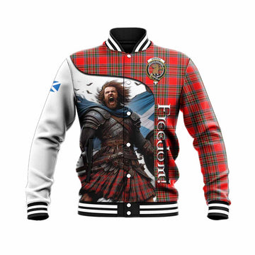 Binning Crest Tartan Baseball Jacket Inspired by the Freedom of Scottish Warrior