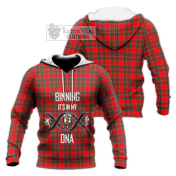 Binning Tartan Knitted Hoodie with Family Crest DNA In Me Style