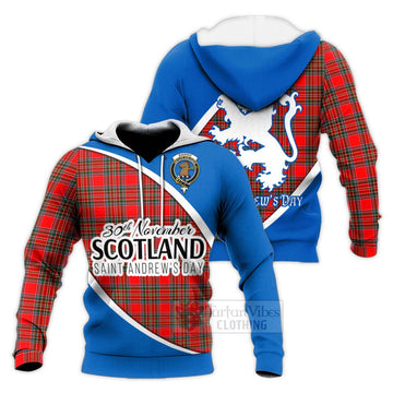 Binning Family Crest Tartan Knitted Hoodie Celebrate Saint Andrew's Day in Style