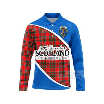 Binning Family Crest Tartan Long Sleeve Polo Shirt Celebrate Saint Andrew's Day in Style