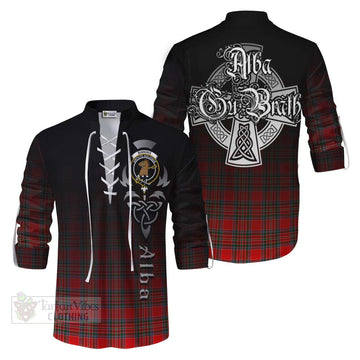 Binning Tartan Ghillie Kilt Shirt Featuring Alba Gu Brath Family Crest Celtic Inspired