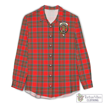 Binning Tartan Women's Casual Shirt with Family Crest