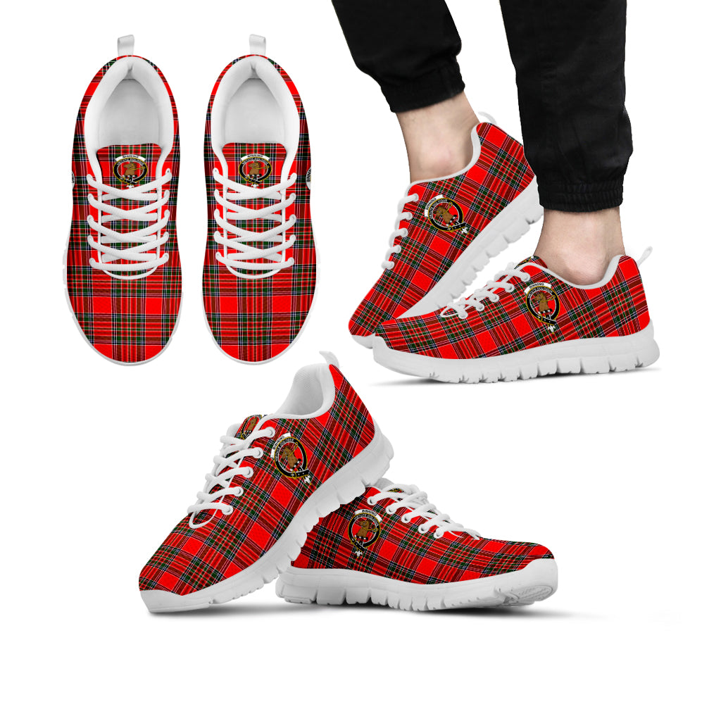 Binning Tartan Sneakers with Family Crest Kid's Sneakers - Tartan Vibes Clothing