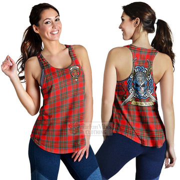 Binning Tartan Women's Racerback Tanks with Family Crest Celtic Skull Style