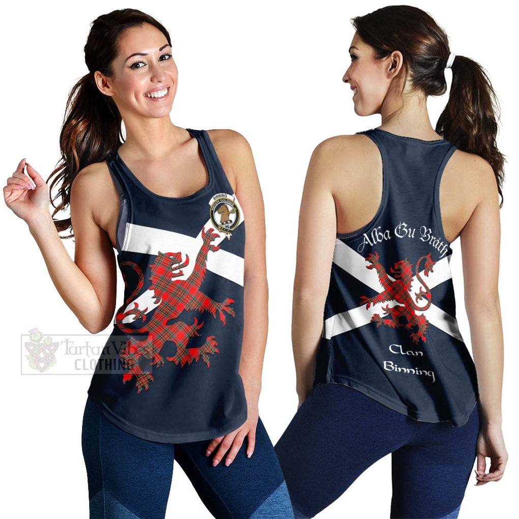 Tartan Vibes Clothing Binning Tartan Lion Rampant Women's Racerback Tanks – Proudly Display Your Heritage with Alba Gu Brath and Clan Name