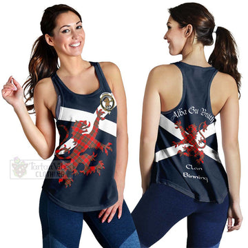 Binning Tartan Lion Rampant Women's Racerback Tanks  Proudly Display Your Heritage with Alba Gu Brath and Clan Name