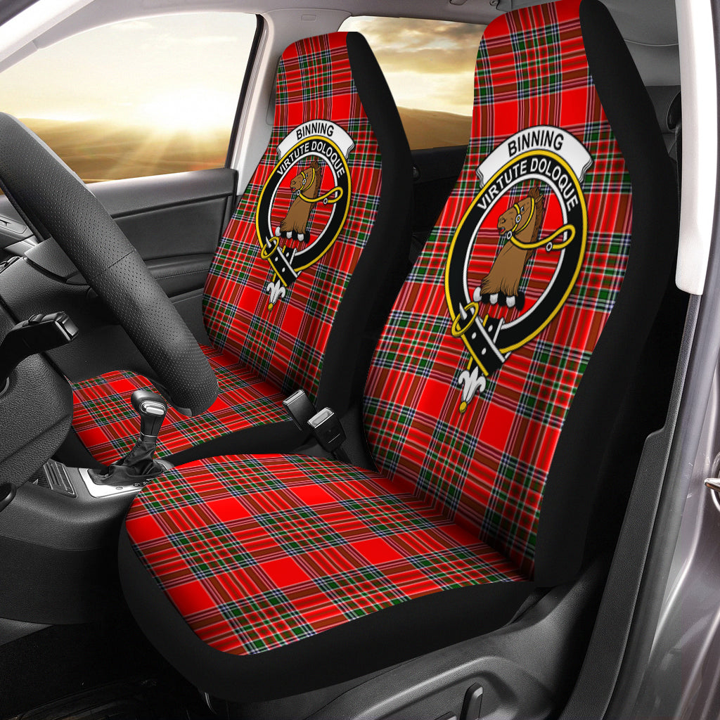 Binning Tartan Car Seat Cover with Family Crest One Size - Tartanvibesclothing