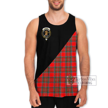 Binning Tartan Men's Tank Top with Family Crest and Military Logo Style