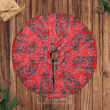 Binning Tartan Christmas Tree Skirt Lion Rampant Style Casual Tree Skirts - Tartan Vibes Clothing