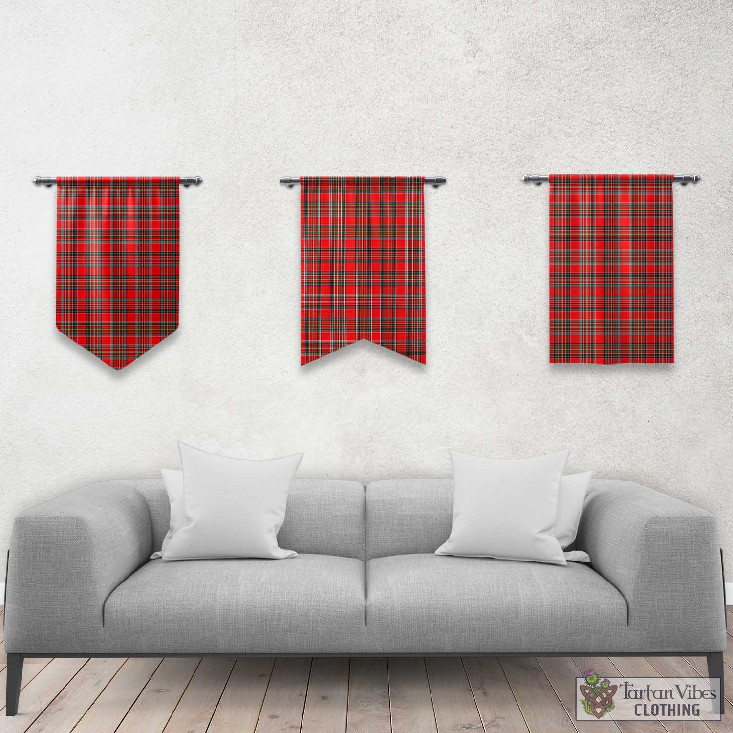 Tartan Vibes Clothing Binning Tartan Gonfalon, Tartan Banner