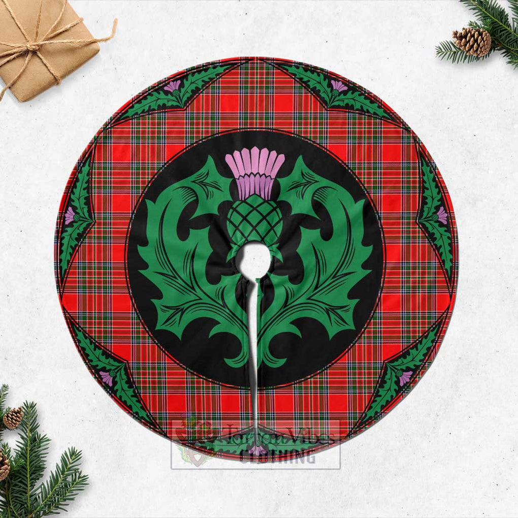 Tartan Vibes Clothing Binning Tartan Christmas Tree Skirt Scottish Thistle Style