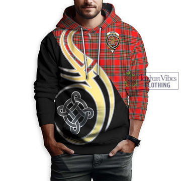 Binning Tartan Hoodie with Family Crest and Celtic Symbol Style