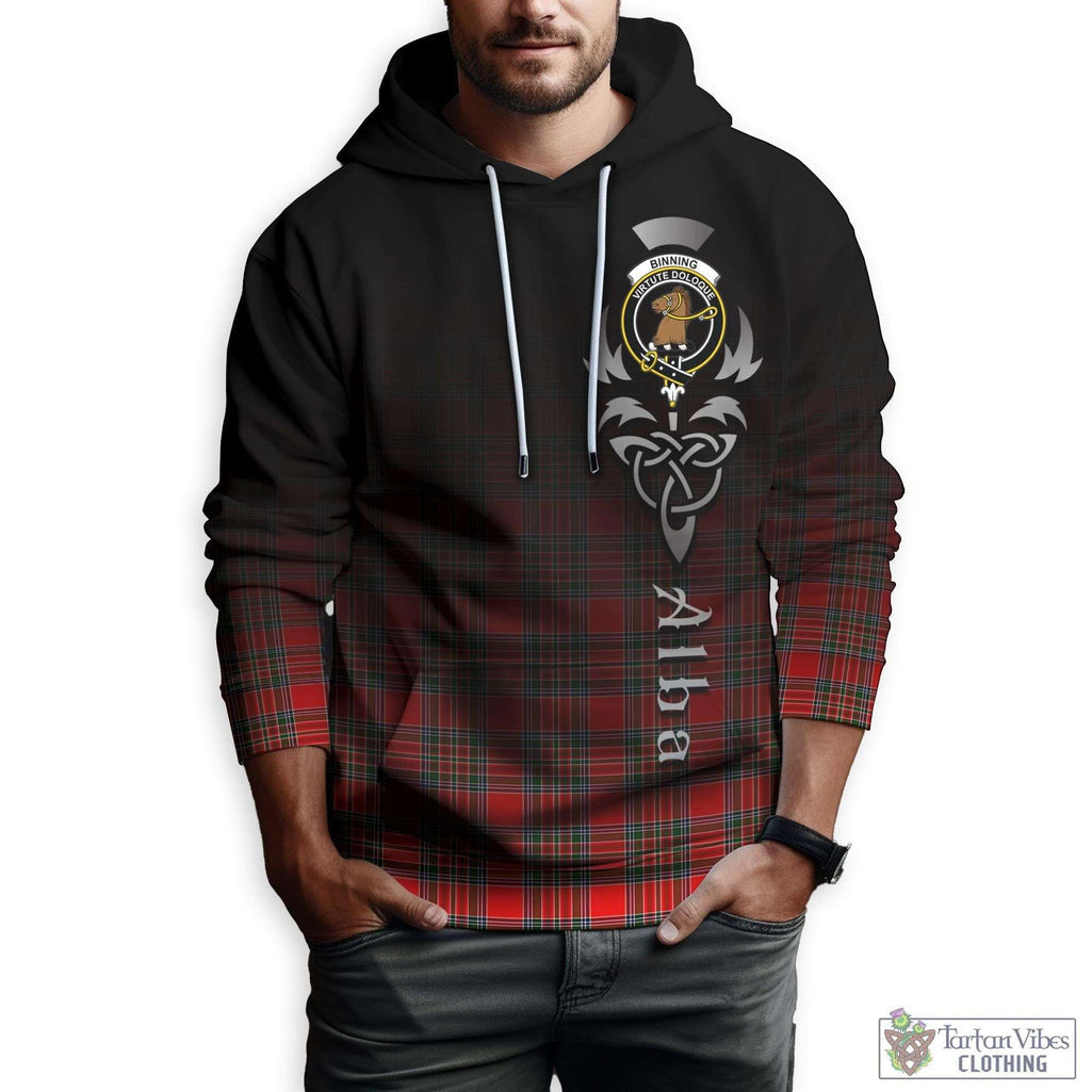 Tartan Vibes Clothing Binning Tartan Hoodie Featuring Alba Gu Brath Family Crest Celtic Inspired