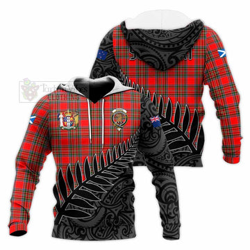 Binning Crest Tartan Knitted Hoodie with New Zealand Silver Fern Half Style