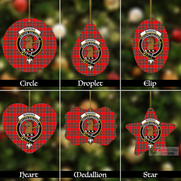 Binning Tartan Christmas Aluminium Ornament with Family Crest