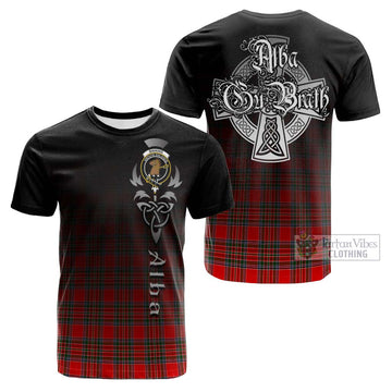 Binning Tartan Cotton T-shirt Featuring Alba Gu Brath Family Crest Celtic Inspired