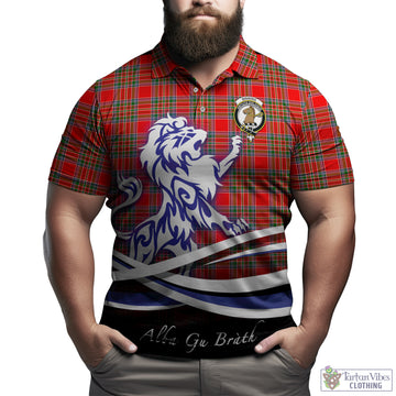 Binning Tartan Polo Shirt with Alba Gu Brath Regal Lion Emblem